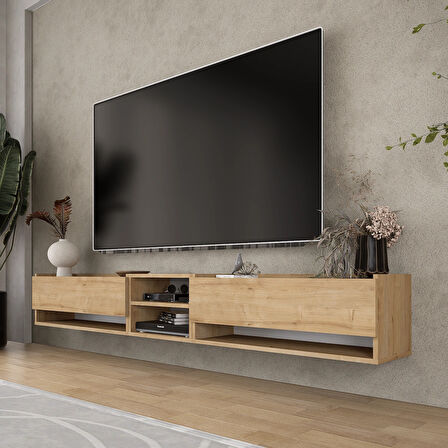 LİFEDECO TV SEHPA UNITESİ KAPAKLI RAFLI 225 CM LD-1003-M3M4M390