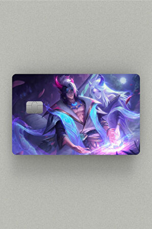 Gamer Özel LOL Ruh Çiçeği Aphelios Set Çipli veya Çipsiz Kart, Kredi Kartı, Akbil Kaplama Stickerı