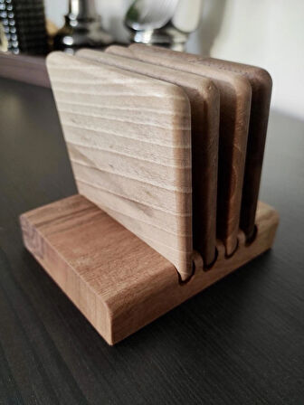 Gerçek Ceviz Ağacından El Yapımı Bardak Altlığı- Hand Made Walnut Coaster