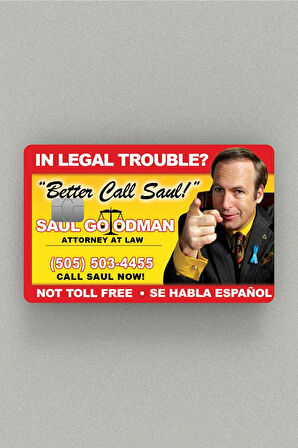 Better Call Saul Kartvizit Kredi Kartı & Akbil Sticker Kaplama