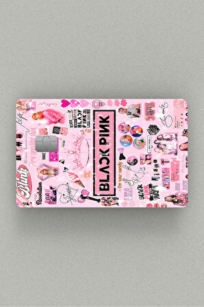 Blackpink Pembe Kolaj Kredi Kartı, Akbil ve Kart Kaplama Stickerı