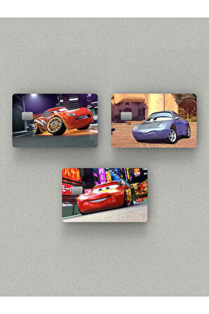 Cars 3'lü Set Kredi Kartı & Akbil Sticker Kaplama