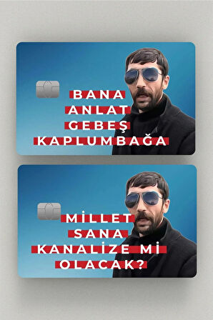 Bana Anlat Gebeş Kaplumbağa 2'li Kredi Kartı & Akbil Sticker Kaplama (2adet)