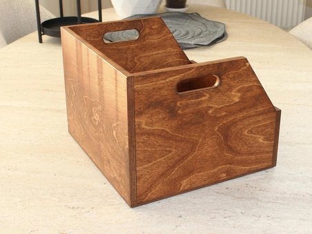 Ahşap LP Plak Sandığı - Organizer Kutu - Wooden LP Record Box