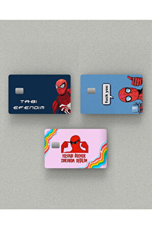 Spider Adam 3'lü Set Kredi Kartı & Akbil Sticker Kaplama