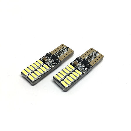 T10 Led Ampul 24 Ledli Canbuslı Park Ampulü Beyaz 2'li
