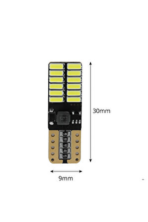 T10 Led Ampul 24 Ledli Canbuslı Park Ampulü Beyaz 2'li