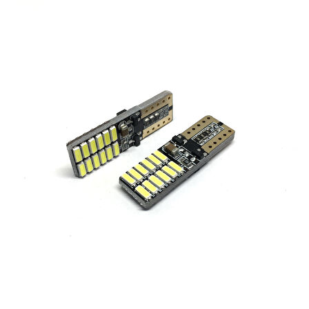 T10 Led Ampul 24 Ledli Canbuslı Park Ampulü Beyaz 2'li