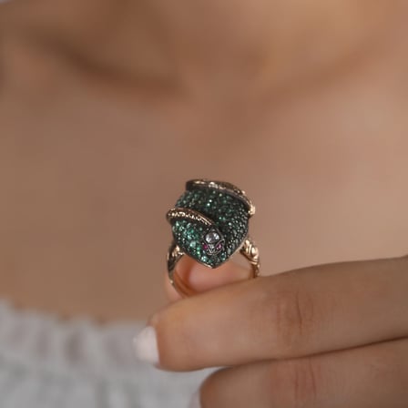 3.61 Karat Pırlanta Zümrüt Yüzük, Doğal Pırlanta, Sertifikalı Mücevher, Rose Altın