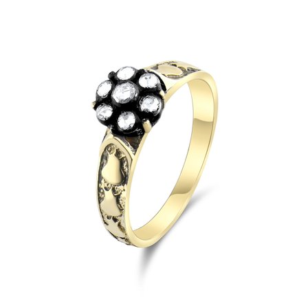 0.10 Karat Elmas Yüzük, Doğal Elmas, Sertifikalı Mücevher, Sarı Altın