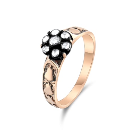 0.10 Karat Elmas Yüzük, Doğal Elmas, Sertifikalı Mücevher, Rose Altın