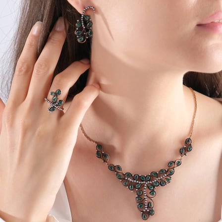 2.3 Karat Pırlanta Zümrüt Yüzük, Doğal Pırlanta, Sertifikalı Mücevher, Rose Altın