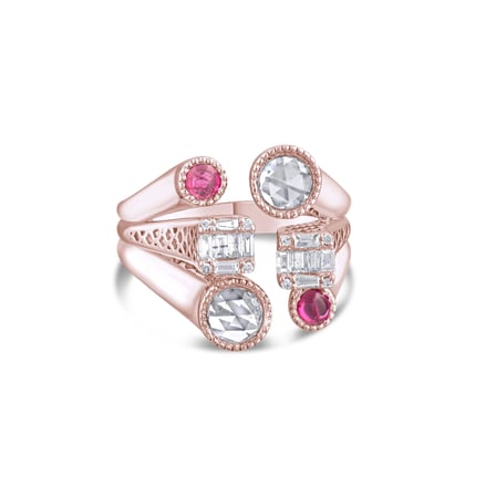 1.12 Karat Pırlanta Yakut Yüzük, Doğal Pırlanta, Sertifikalı Mücevher, Rose Altın