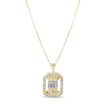 0.18 Karat Baget Pırlanta Kolye, Doğal Pırlanta, Mücevher Sertifikalı, Rose Altın