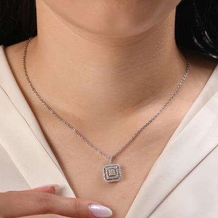 0.48 Karat Pırlanta Kolye, Doğal Pırlanta, Mücevher Sertifikalı, Beyaz Altın