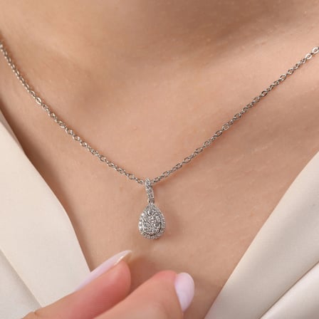 0.29 Karat Pırlanta Kolye, Doğal Pırlanta, Mücevher Sertifikalı, Beyaz Altın