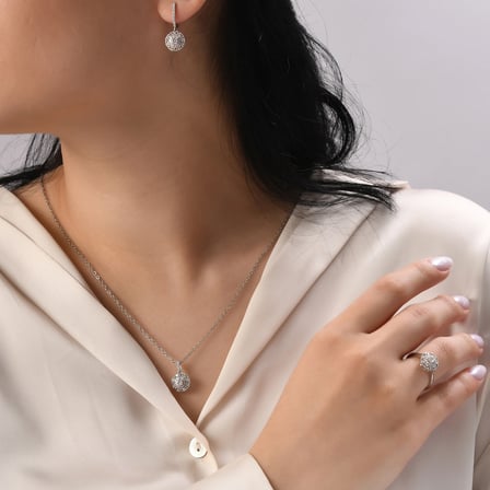 0.42 Karat Pırlanta Kolye, Doğal Pırlanta, Mücevher Sertifikalı, Beyaz Altın