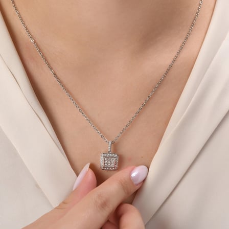 0.56 Karat Pırlanta Kolye, Doğal Pırlanta, Mücevher Sertifikalı, Sarı Altın