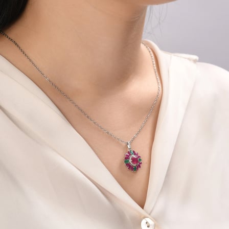 6.55 Karat Pırlanta Yakut Kolye, Doğal Pırlanta, Mücevher Sertifikalı, Beyaz Altın