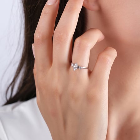 0.77 Karat Markiz Pırlanta Yüzük, Doğal Pırlanta, Sertifikalı Mücevher, Sarı Altın
