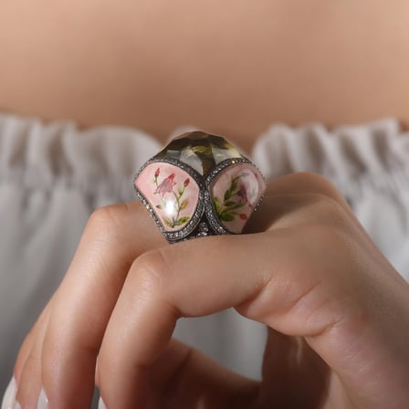 2.12 Karat Pırlanta Yüzük, Çiçek ve Kuş Motifli, Doğal Pırlanta, Sertifikalı Mücevher, Altın