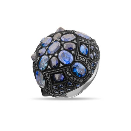 25.67 Karat Pırlanta Safir Yüzük, Doğal Pırlanta, Sertifikalı Mücevher, Sarı Altın