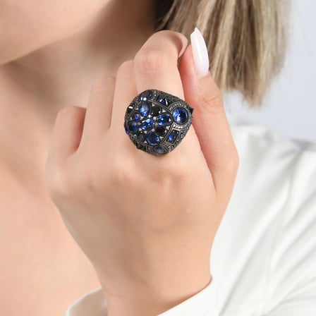 25.67 Karat Pırlanta Safir Yüzük, Doğal Pırlanta, Sertifikalı Mücevher, Rose Altın