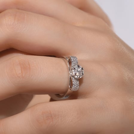 0.45 Karat Pırlanta Yüzük, Doğal Pırlanta, Sertifikalı Mücevher, Beyaz Altın