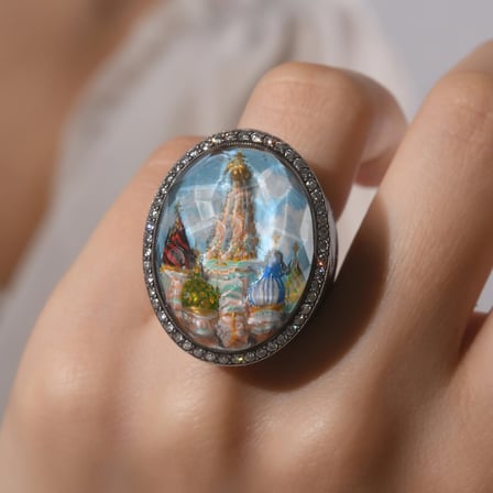 2.13 Karat Pırlanta Yüzük, Şato Motifli, Doğal Pırlanta, Sertifikalı Mücevher, Altın