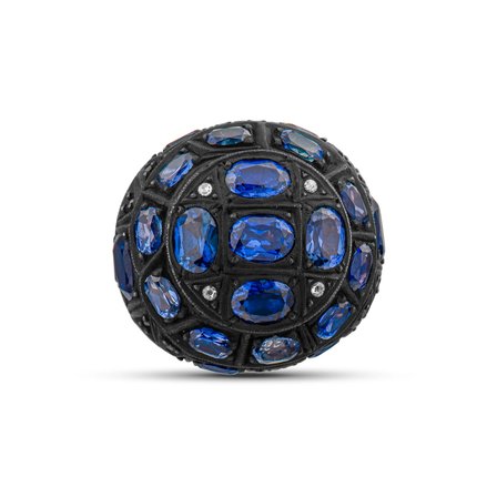 7.10 Karat Pırlanta Safir Yüzük, Doğal Pırlanta, Sertifikalı Mücevher, Sarı Altın