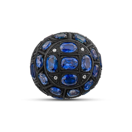 7.10 Karat Pırlanta Safir Yüzük, Doğal Pırlanta, Sertifikalı Mücevher, Sarı Altın