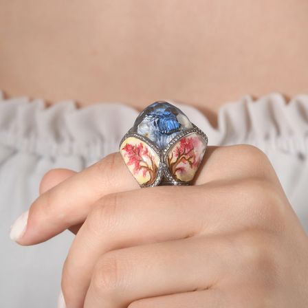1.90 Karat Pırlanta Yüzük, Kelebek Motifli, Doğal Pırlanta, Sertifikalı Mücevher, Altın