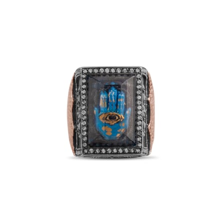 1.80 Karat Pırlanta Yüzük, Hamsa Motifli, Doğal Pırlanta, Sertifikalı Mücevher, Altın