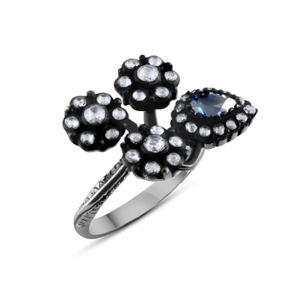 1.6 Karat Pırlanta Safir Yüzük, Doğal Pırlanta, Sertifikalı Mücevher, Beyaz Altın