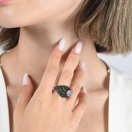 5.20 Karat Pırlanta Zümrüt Yüzük, Doğal Pırlanta, Sertifikalı Mücevher, Rose Altın