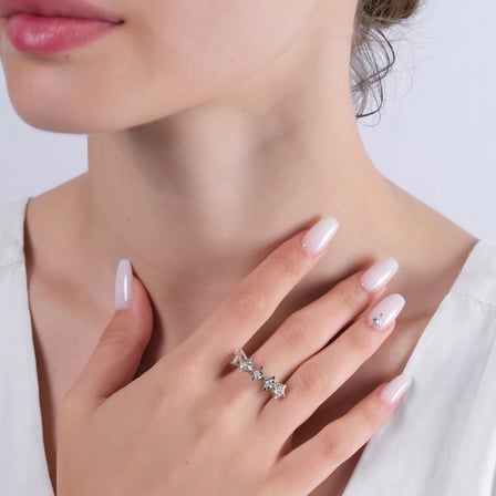 0.18 Karat Beştaş Pırlanta Yüzük, Doğal Pırlanta, Sertifikalı Mücevher, Rose Altın