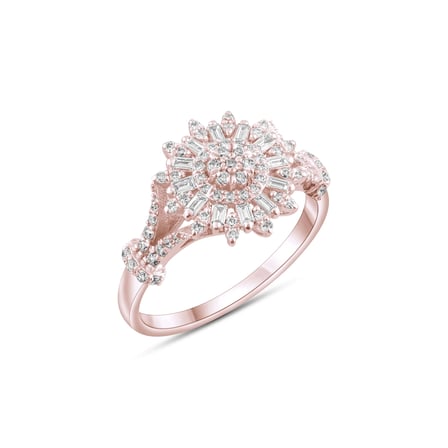 0.50 Karat Pırlanta Yüzük, Doğal Pırlanta, Sertifikalı Mücevher, Rose Altın