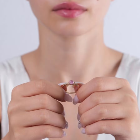0.95 Karat Pırlanta Turmalin Yüzük, Doğal Pırlanta, Sertifikalı Mücevher, Beyaz Altın