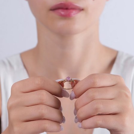 0.95 Karat Pırlanta Turmalin Yüzük, Doğal Pırlanta, Sertifikalı Mücevher, Sarı Altın