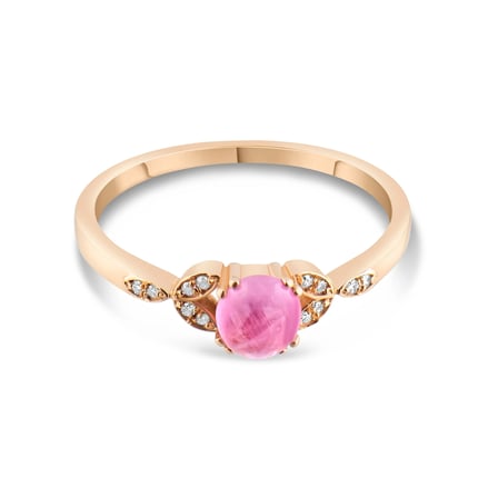 0.95 Karat Pırlanta Turmalin Yüzük, Doğal Pırlanta, Sertifikalı Mücevher, Rose Altın
