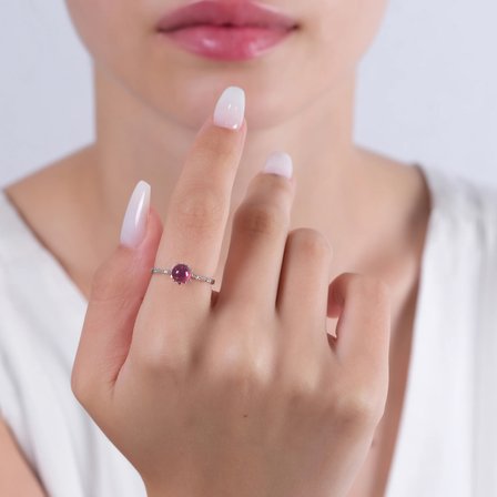 1.02 Karat Pırlanta Yakut Yüzük, Doğal Pırlanta, Sertifikalı Mücevher, Beyaz Altın