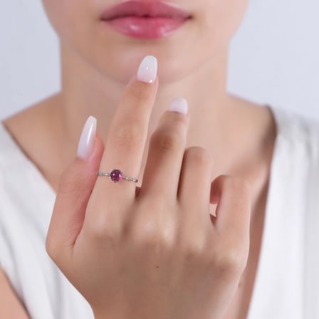 1.02 Karat Pırlanta Yakut Yüzük, Doğal Pırlanta, Sertifikalı Mücevher, Rose Altın