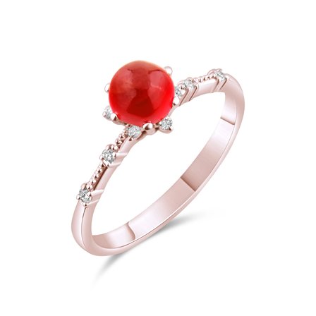 1.02 Karat Pırlanta Yakut Yüzük, Doğal Pırlanta, Sertifikalı Mücevher, Rose Altın