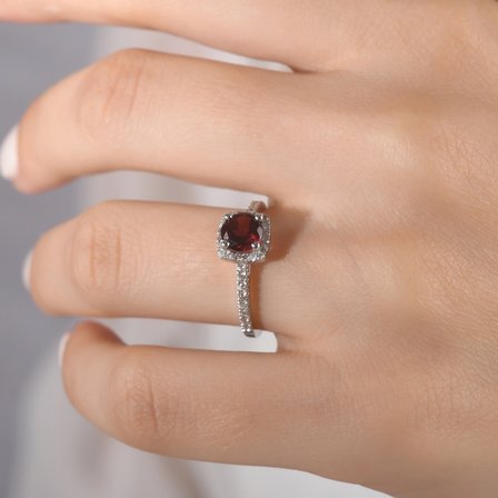 1.32 Karat Pırlanta Rhodolite Yüzük, Doğal Pırlanta, Sertifikalı Mücevher, Rose Altın