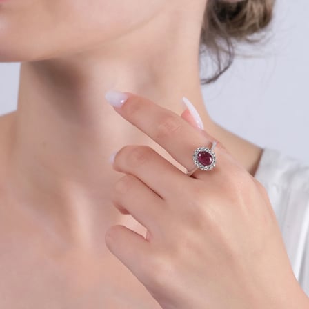 2.78 Karat Pırlanta Yakut Yüzük, Doğal Pırlanta, Sertifikalı Mücevher, Rose Altın