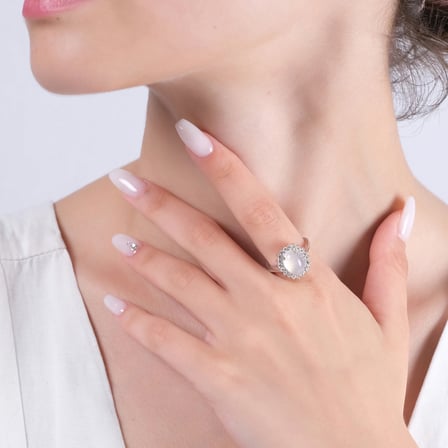4.27 Karat Ay Taşı Pırlanta Yüzük, Doğal Pırlanta, Sertifikalı Mücevher, Rose Altın