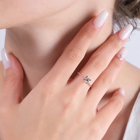 0.30 Karat Tektaş Pırlanta Yüzük, Doğal Pırlanta, Sertifikalı Mücevher, Beyaz Altın