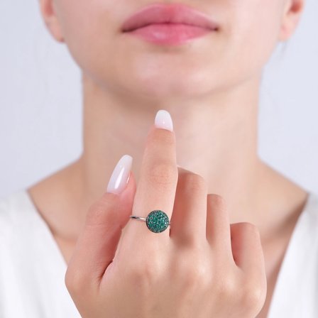 0.91 Karat Zümrüt Yüzük, Doğal Taş, Sertifikalı Mücevher, Sarı Altın
