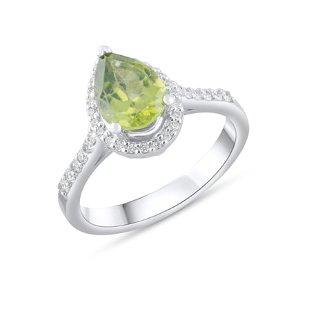 2.06 Karat Pırlanta Peridot Yüzük, Doğal Pırlanta, Sertifikalı Mücevher, Beyaz Altın