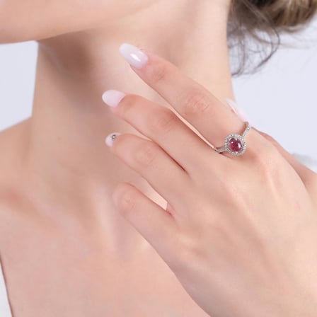 1.58 Karat Pırlanta Yakut Yüzük, Doğal Pırlanta, Sertifikalı Mücevher, Rose Altın